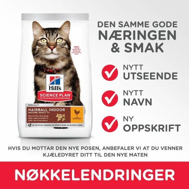 Hill's Science Plan Cat Mature 7+ Hairball Indoor Chicken 2 Hill's Science Plan Cat Mature 7+ Hairball Indoor Chicken - Bilde 2