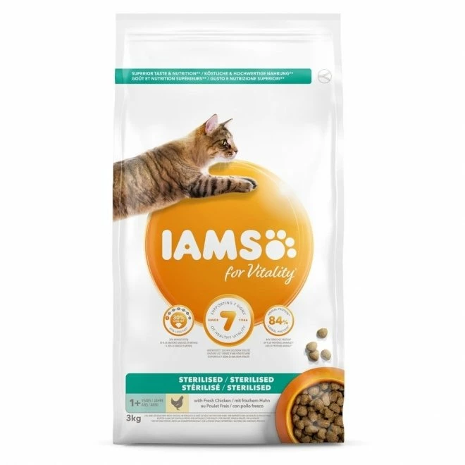 Iams For Vitality Cat Adult Sterilised Chicken 1 Iams For Vitality Cat Adult Sterilised Chicken