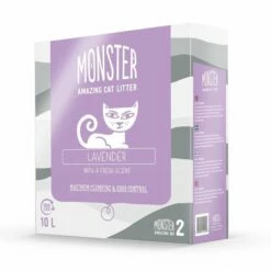Monster Lavendel Kattesand, 10 L