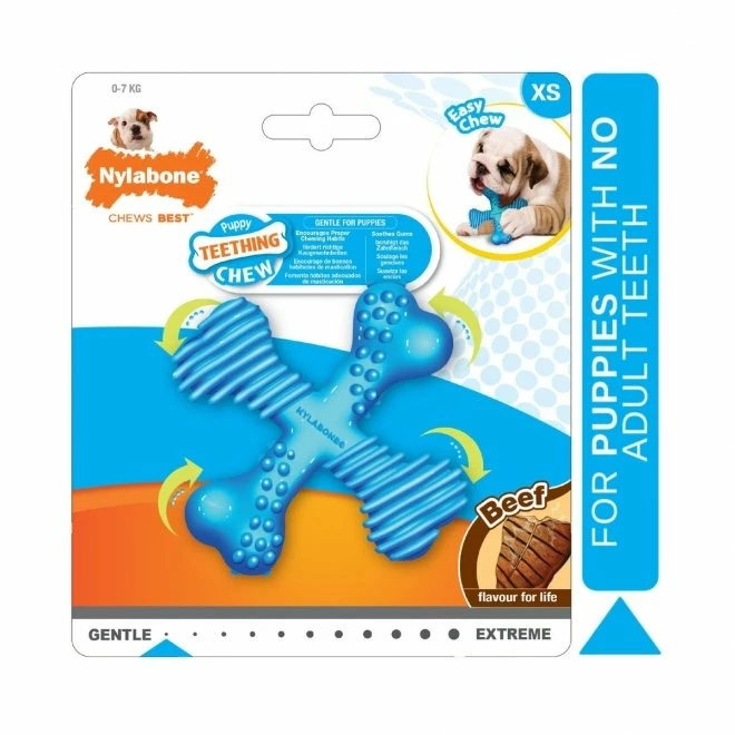 Nylabone Puppy Teething X Okse, XS 4 Nylabone Puppy Teething X Okse, XS - Bilde 4